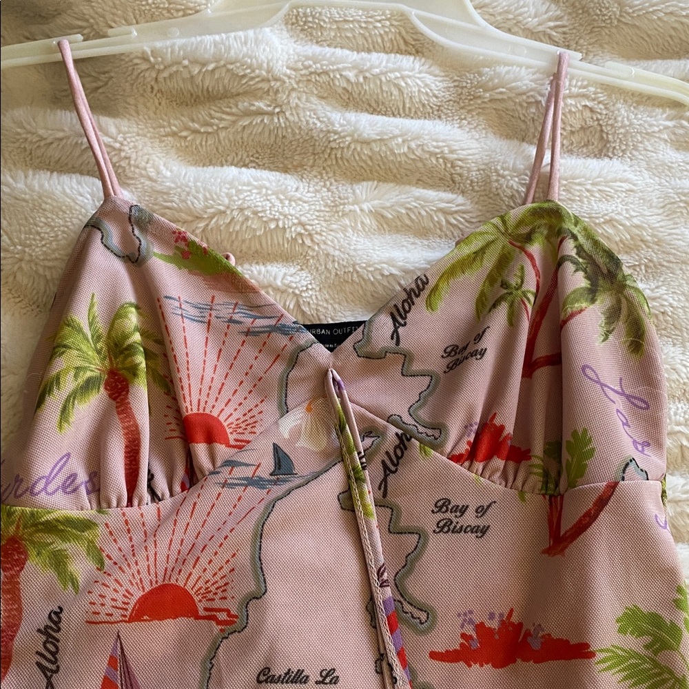 Urban Outfitters Pink Map Print Dress